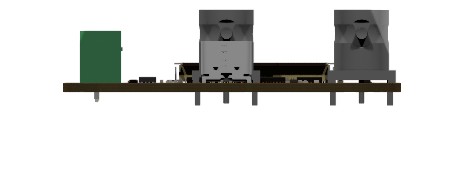 Left elevation, for connector heights