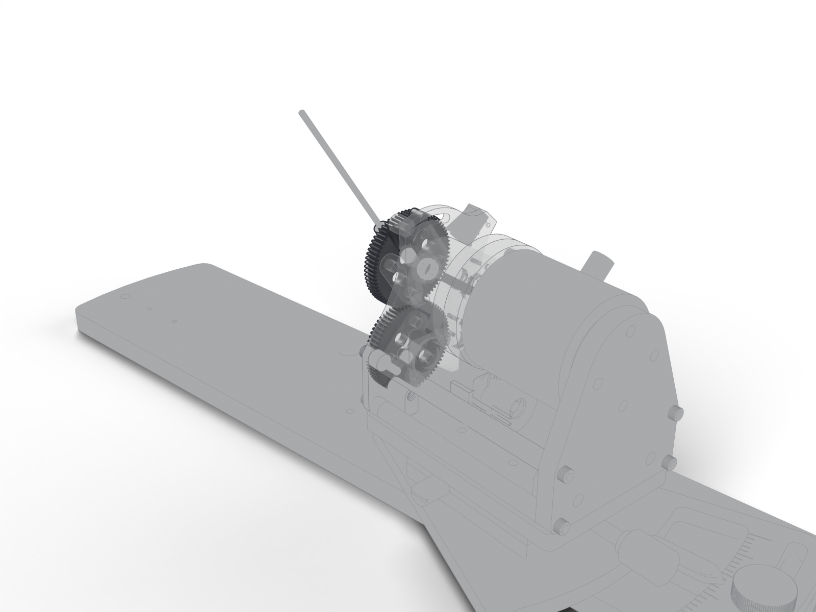Spur gear pair, the rest of the station ghosted