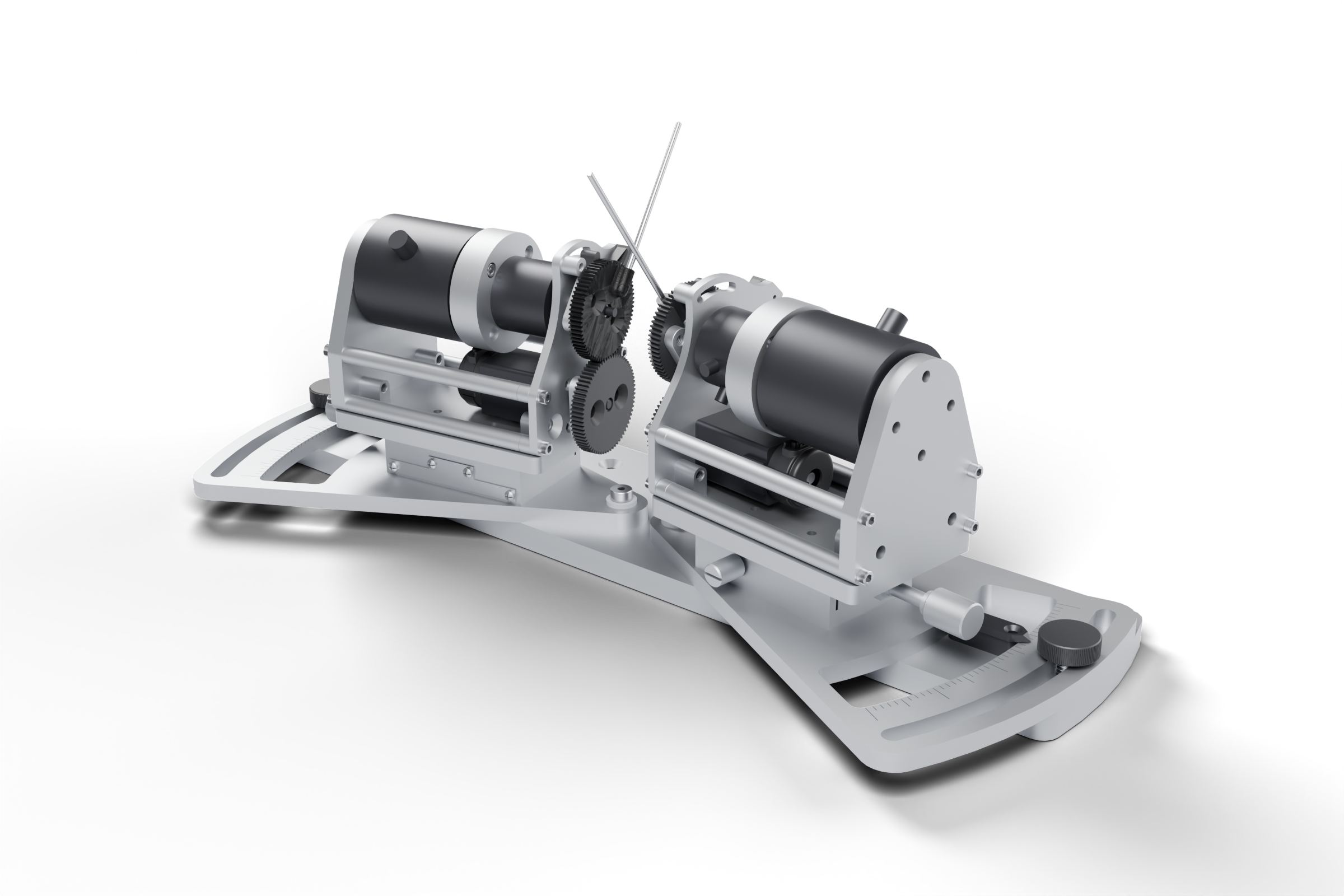 The two-joystick assembly, rendered from the model